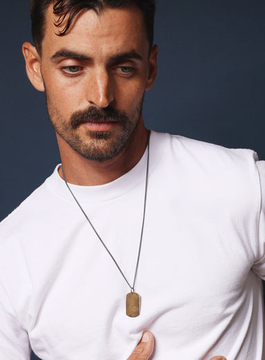 Sterling & Bronze Men's Dog tag necklace Necklaces WE ARE ALL SMITH: Men's Jewelry & Clothing.   