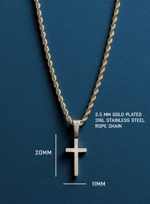 Waterproof Men's Small Silver Cross Pendant Necklaces WE ARE ALL SMITH: Men's Jewelry & Clothing.   