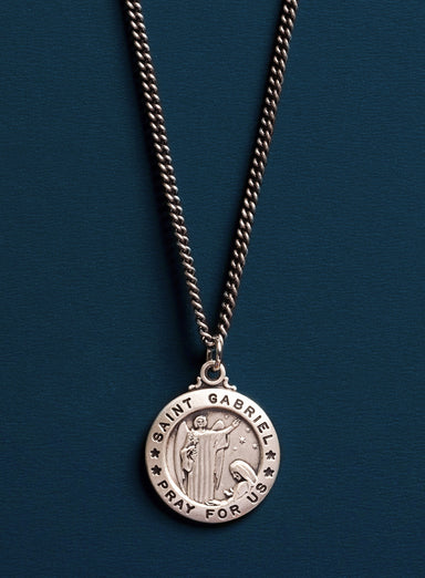 Saint Gabriel the Archangel Sterling Silver Pendant Necklace for Men Necklace WE ARE ALL SMITH: Men's Jewelry & Clothing.   