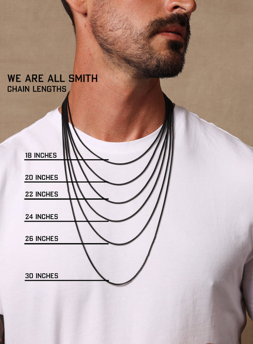 2mm Black venetian round box chain Necklaces WE ARE ALL SMITH: Men's Jewelry & Clothing.   