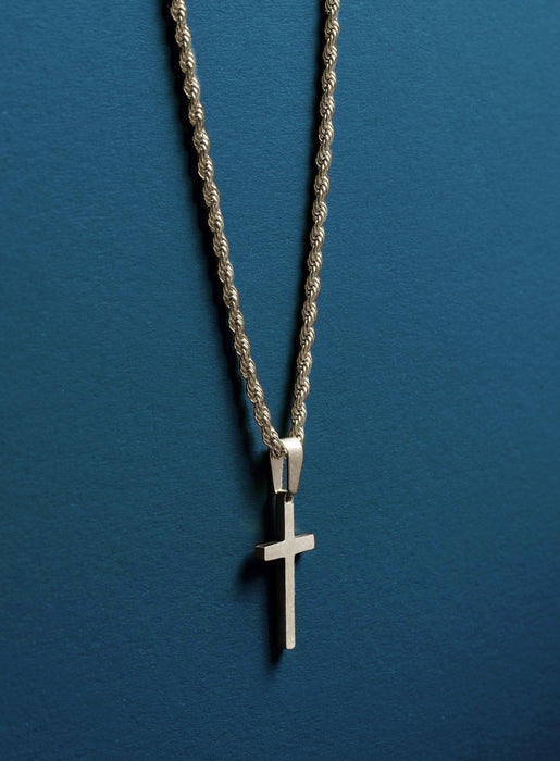 Waterproof Medium Silver Cross Pendant for Men Necklaces WE ARE ALL SMITH: Men's Jewelry & Clothing.   