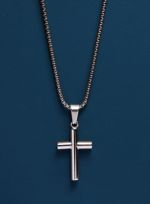 316L Stainless Steel Medium Bamboo Cross Necklace Necklaces WE ARE ALL SMITH: Men's Jewelry & Clothing.   