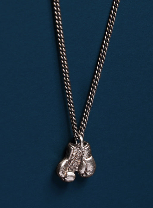 925 Oxidized Sterling Silver Boxing Gloves necklace Necklaces WE ARE ALL SMITH: Men's Jewelry & Clothing.   