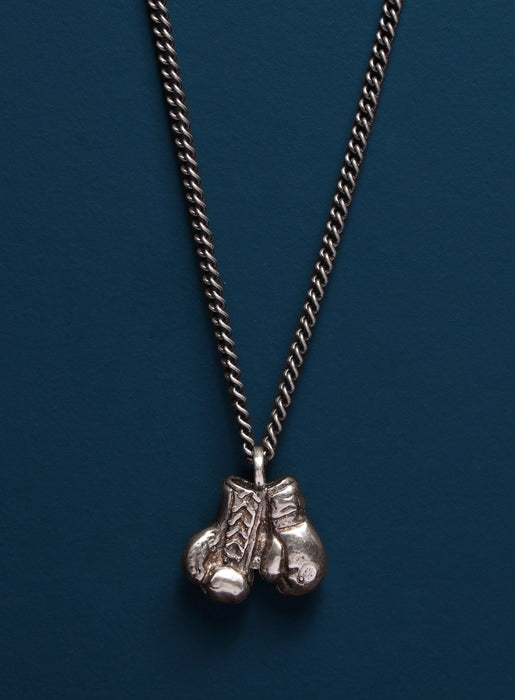 925 Oxidized Sterling Silver Boxing Gloves necklace Necklaces WE ARE ALL SMITH: Men's Jewelry & Clothing.   