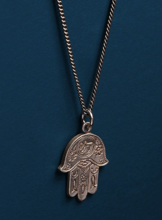 Hamsa Hand Necklace in 925 oxidized sterling silver Necklaces WE ARE ALL SMITH: Men's Jewelry & Clothing.   