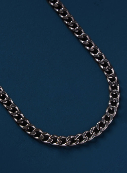 5.5mm Darkened Steel Cuban link chain Necklaces WE ARE ALL SMITH: Men's Jewelry & Clothing.   