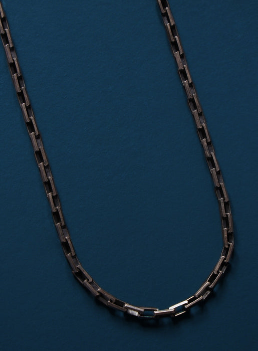 925 Oxidized Sterling Silver Long Box Rectangle Chain Necklace Necklaces WE ARE ALL SMITH: Men's Jewelry & Clothing.
