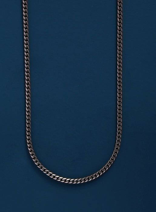 Franco style chain in OXIDIZED darkened stainless steel Necklaces WE ARE ALL SMITH: Men's Jewelry & Clothing.   