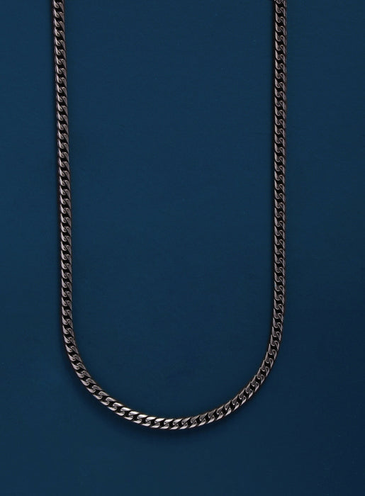 Franco style chain in OXIDIZED darkened stainless steel Necklaces WE ARE ALL SMITH: Men's Jewelry & Clothing.   