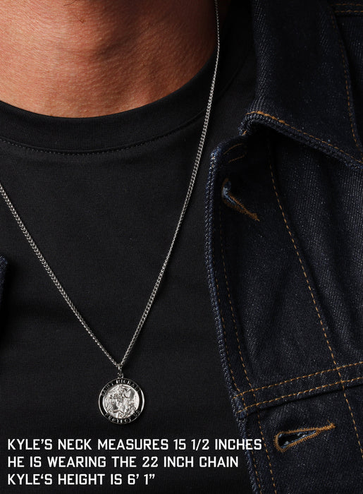Sterling Silver Saint Michael Men's Necklace Necklaces WE ARE ALL SMITH: Men's Jewelry & Clothing.   