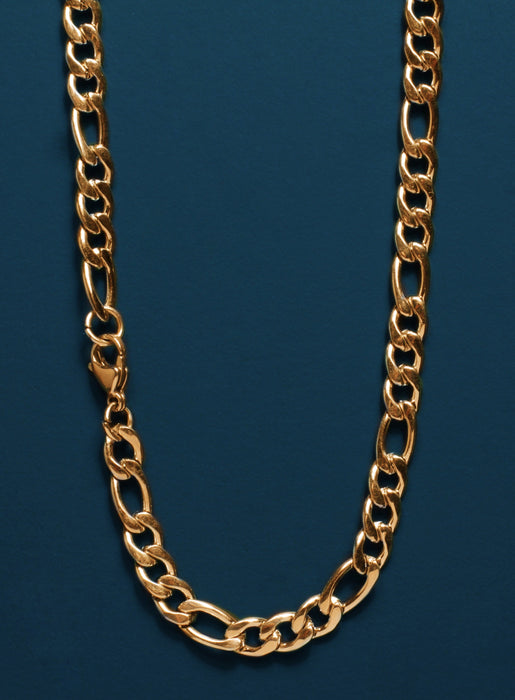 Gold Figaro Chainb 7mm thick chain for men Necklaces WE ARE ALL SMITH: Men's Jewelry & Clothing.   