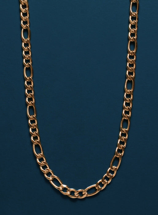 5mm wide Figaro link gold chain necklace Necklaces WE ARE ALL SMITH: Men's Jewelry & Clothing.   