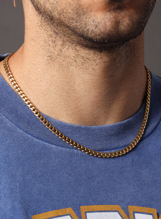 5mm Gold Miami Cuban Chain Necklaces WE ARE ALL SMITH: Men's Jewelry & Clothing.   