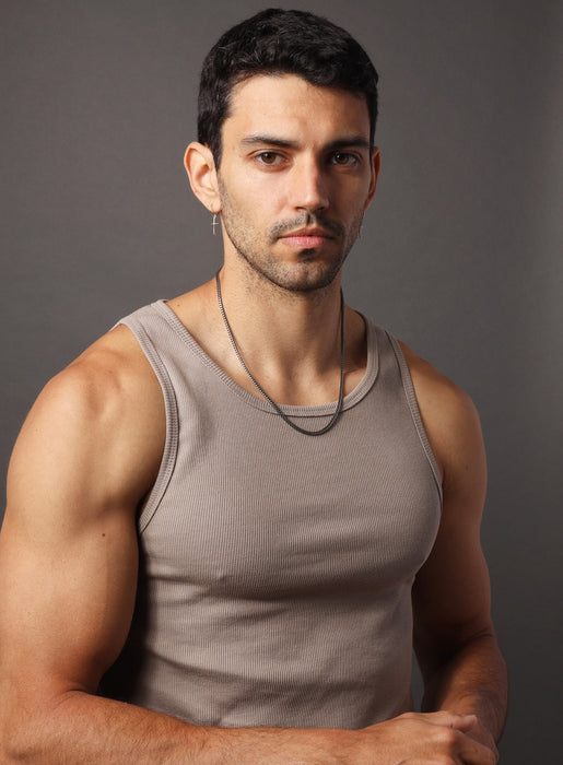Franco style chain in OXIDIZED darkened stainless steel Necklaces WE ARE ALL SMITH: Men's Jewelry & Clothing.   