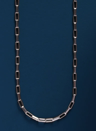 Waterproof Elongated Box style chain in 316L stainless steel Necklaces WE ARE ALL SMITH: Men's Jewelry & Clothing.   