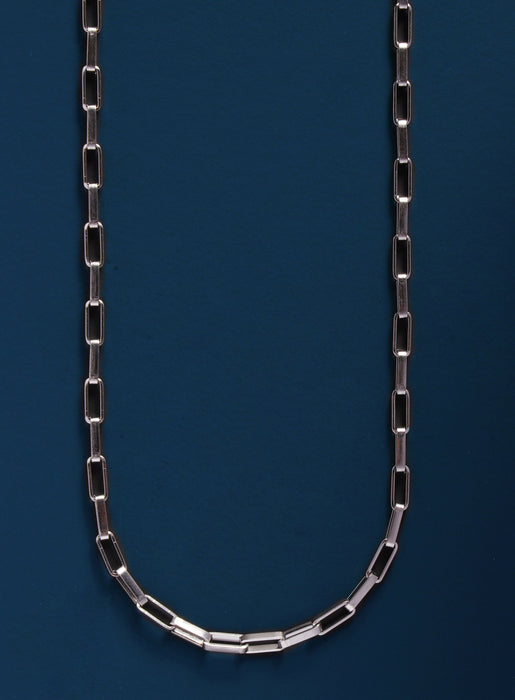 Waterproof Elongated Box style chain in 316L stainless steel Necklaces WE ARE ALL SMITH: Men's Jewelry & Clothing.   