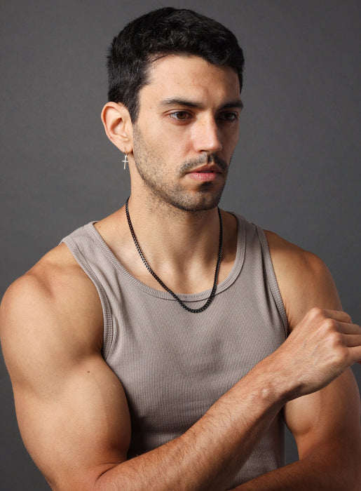 3.5mm black stainless steel cuban chain Necklaces WE ARE ALL SMITH: Men's Jewelry & Clothing.   