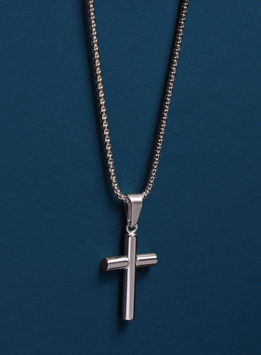 316L Stainless Steel Medium Bamboo Cross Necklace Necklaces WE ARE ALL SMITH: Men's Jewelry & Clothing.   