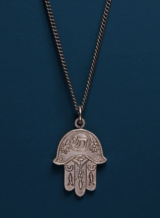 Hamsa Hand Necklace in 925 oxidized sterling silver Necklaces WE ARE ALL SMITH: Men's Jewelry & Clothing.   