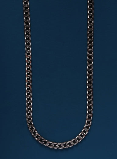 5.5mm Darkened Steel Cuban link chain Necklaces WE ARE ALL SMITH: Men's Jewelry & Clothing.   