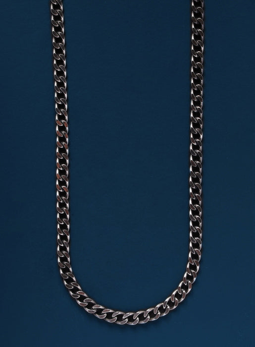 5.5mm Darkened Steel Cuban link chain Necklaces WE ARE ALL SMITH: Men's Jewelry & Clothing.   