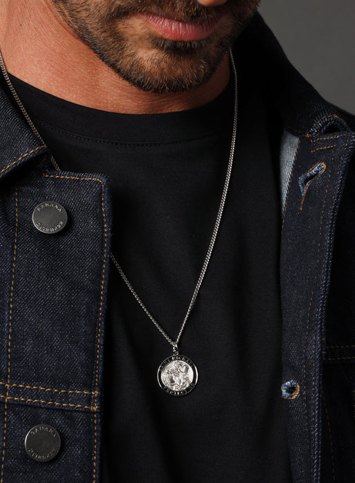 Sterling Silver Saint Michael Men's Necklace Necklaces WE ARE ALL SMITH: Men's Jewelry & Clothing.   