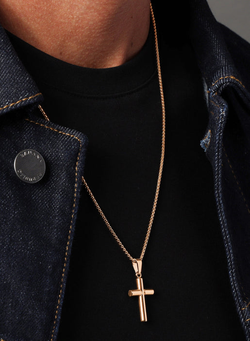 Men's Bamboo Gold Cross Pendant Necklace Necklaces WE ARE ALL SMITH: Men's Jewelry & Clothing.   