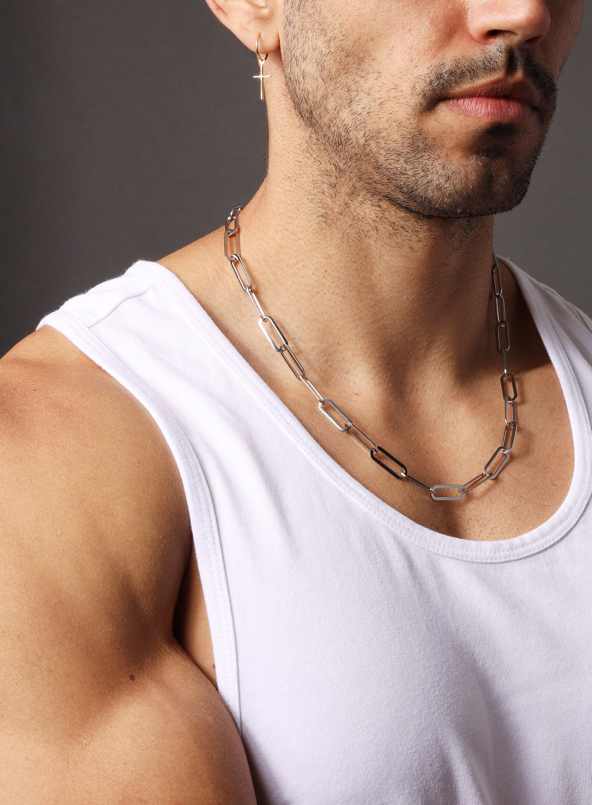 Waterproof Men s Necklaces Large Clip stainless steel chain
