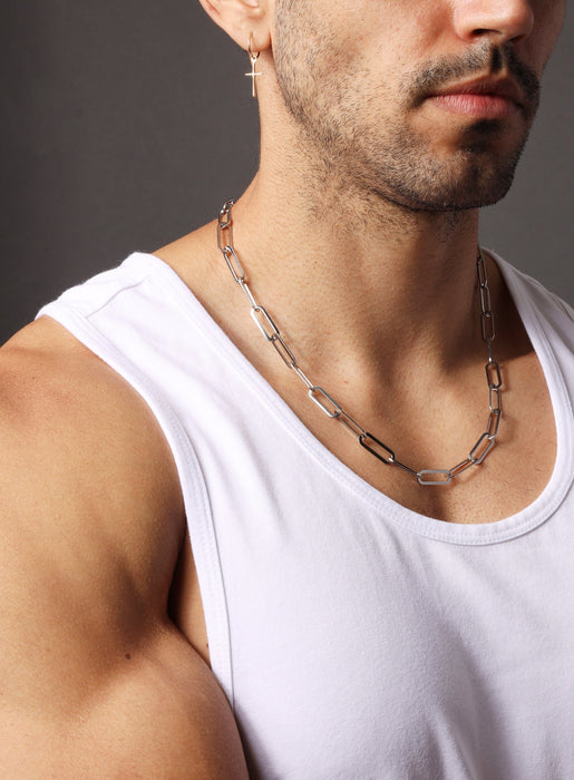 Waterproof Men's Necklaces Large Clip stainless steel chain