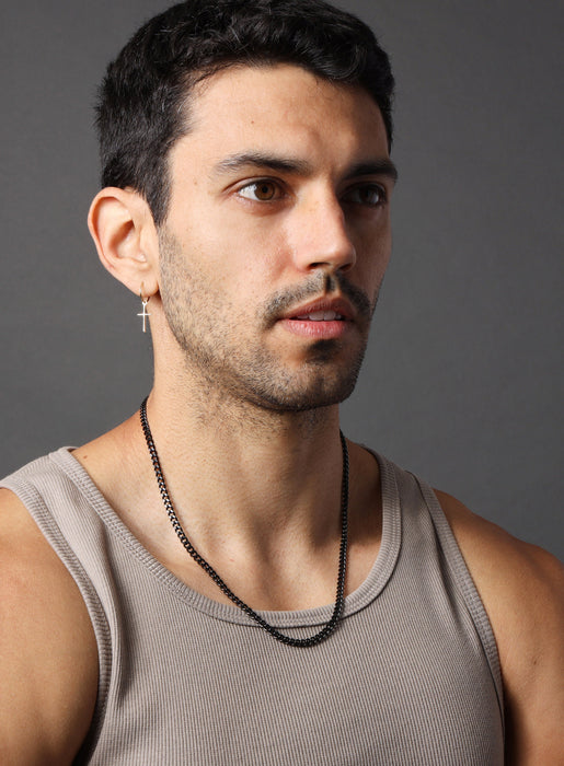 3.5mm black stainless steel cuban chain Necklaces WE ARE ALL SMITH: Men's Jewelry & Clothing.   