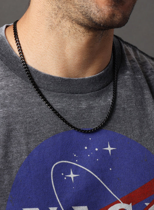 5mm wide Black Coated Stainless Steel Miami Cuban chain Necklaces WE ARE ALL SMITH: Men's Jewelry & Clothing.   