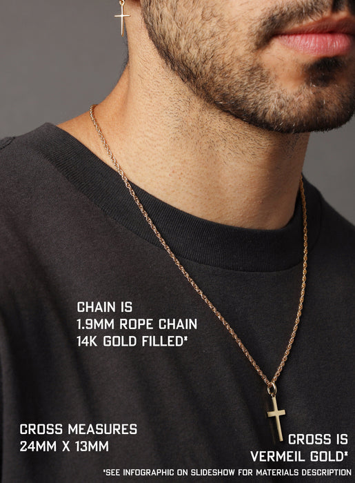 Men's Gold Cross Necklace Chain 14k Gold Filled Chain — WE ARE ALL