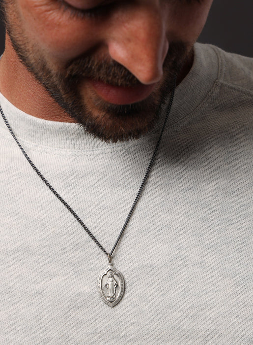Miraculous Medal Shield Shape Pendant Necklace for Men Jewelry WE ARE ALL SMITH   