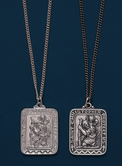 Snapklik.com : St Christopher Medal For Men 925 Sterling Silver Oval St  Christopher Necklace Mens Saint Christopher Necklace Protection Jewelry  Religious Gifts