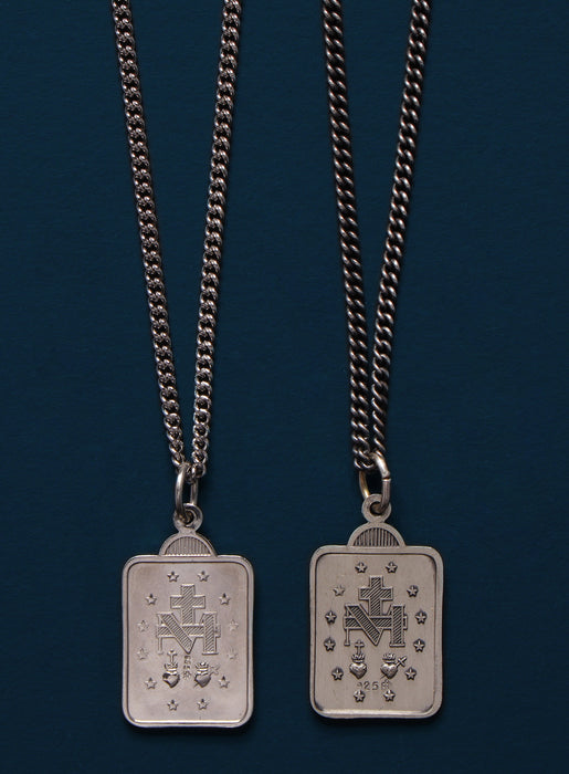 Miraculous Medal Rectangular Shape Pendant Necklace Jewelry WE ARE ALL SMITH   