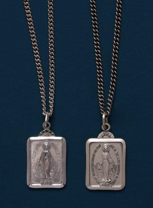 Miraculous Medal Rectangular Shape Pendant Necklace Jewelry WE ARE ALL SMITH   
