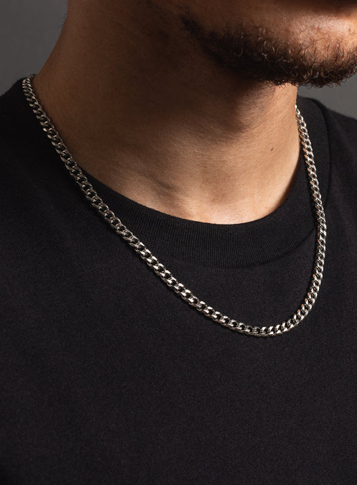 Miami Cuban Link Chain 5mm - 925 Silver + Free Pendant