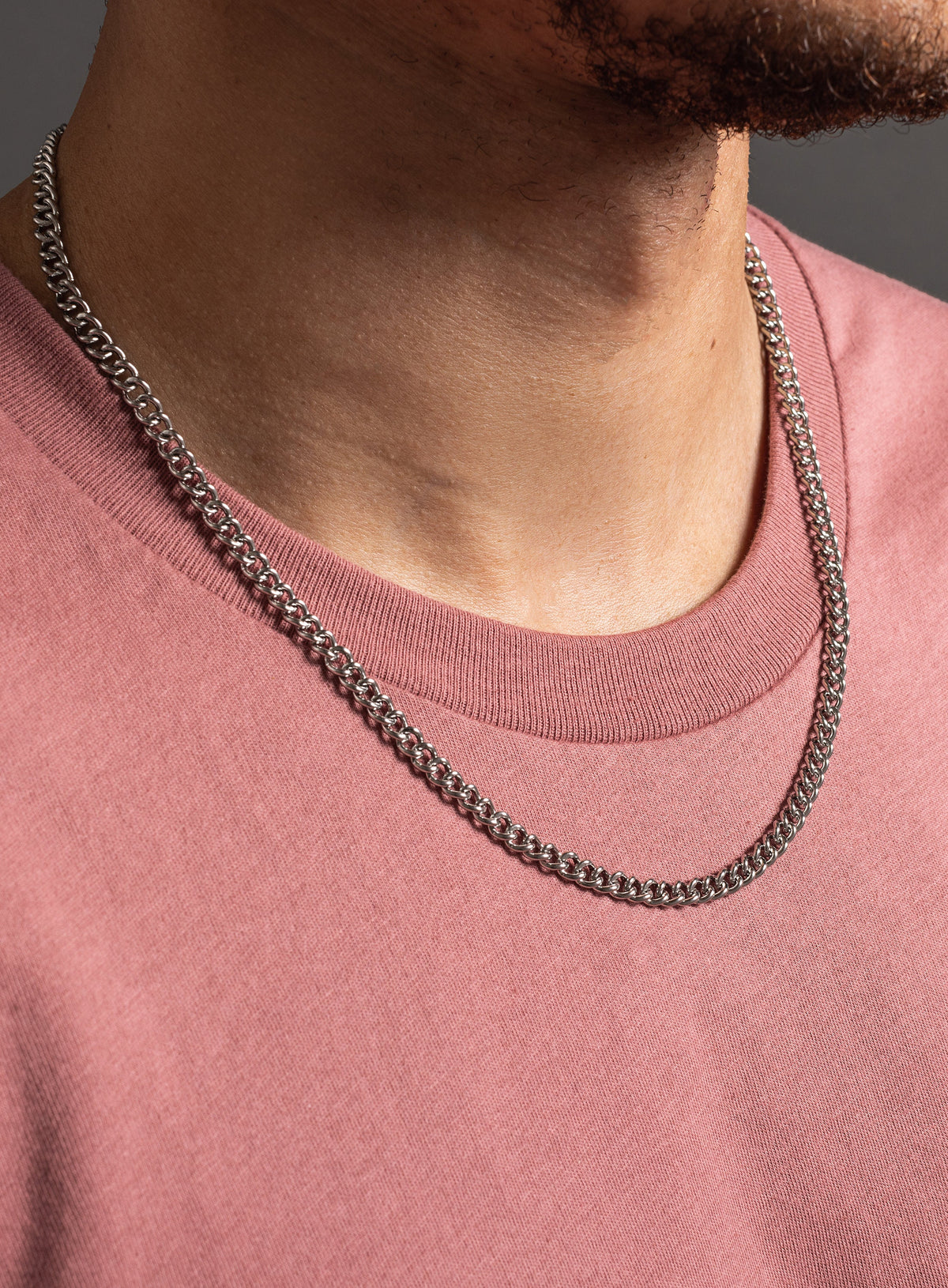 Waterproof 3mm Flat Curb Silver Stainless Steel Chain Necklace — WE ARE ALL  SMITH