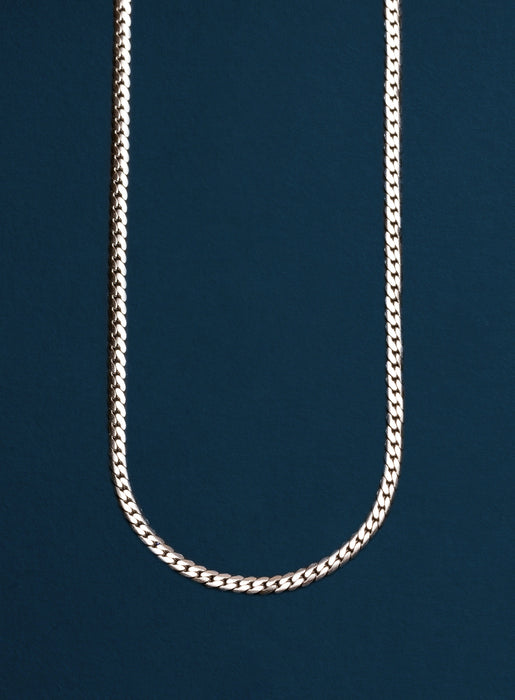 Waterproof 3mm Flat Curb Silver Stainless Steel Chain Necklace — WE ARE ALL  SMITH