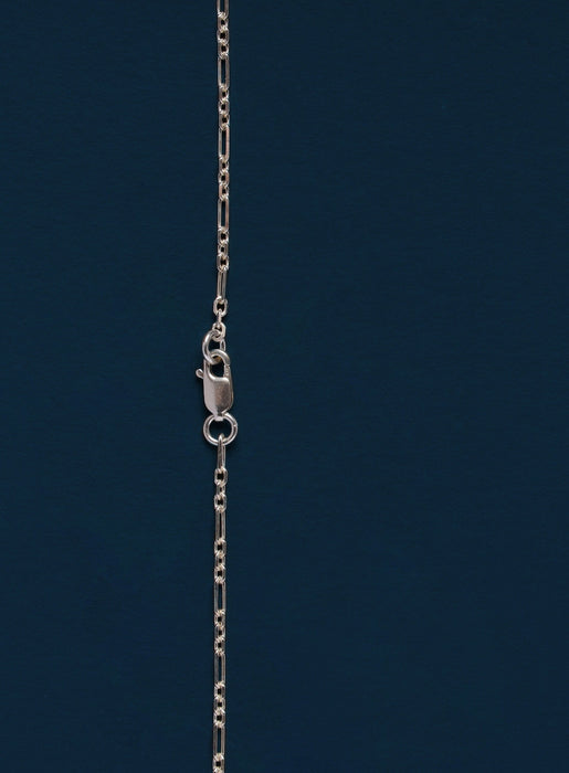 2mm Sterling Silver Cable Chain with Figaro Link Pattern Necklace WE ARE ALL SMITH   