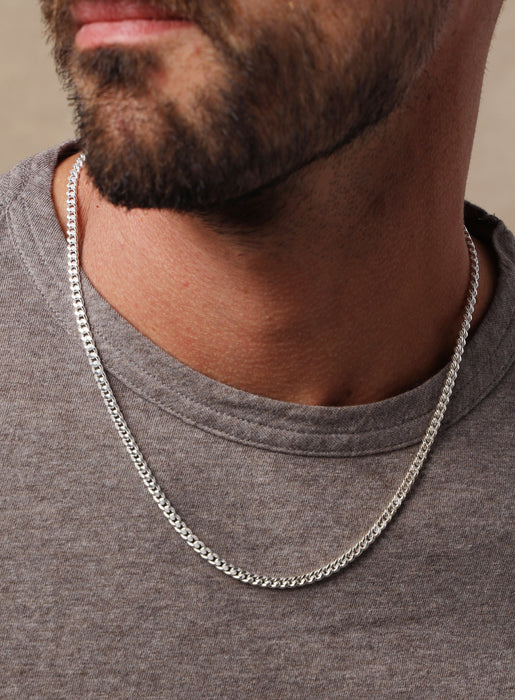 4mm LIGHTWEIGHT 925 Sterling Silver Curb Chain Necklace Necklace WE ARE ALL SMITH   
