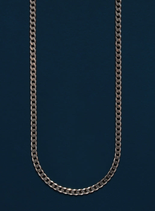 925 Sterling Silver Cuban Chain w/ Rhodium Coating Necklace WE ARE ALL SMITH   