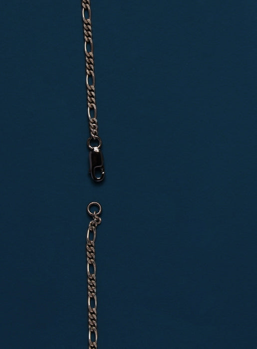 Oxidized Sterling Silver Cuban Links with Figaro Pattern Chain Necklace Necklace WE ARE ALL SMITH   