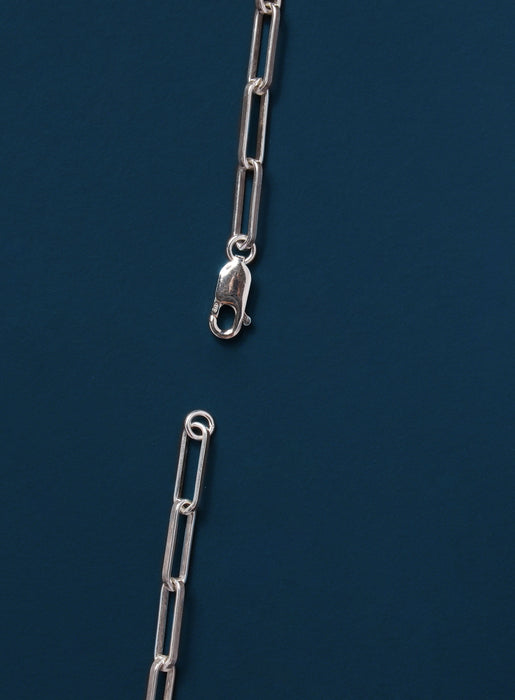 Sterling Silver Elongated Oval Chain Necklace for Men Necklace WE ARE ALL SMITH   
