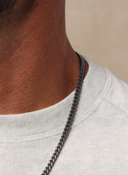 Titanium Coated over 925 Sterling Silver Cuban Chain Necklace Necklace WE ARE ALL SMITH   