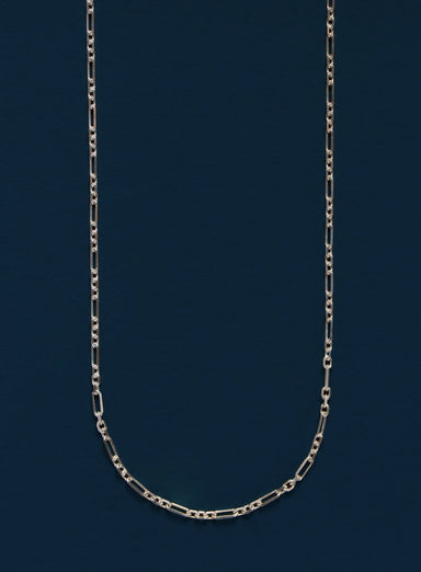 2mm Sterling Silver Cable Chain with Figaro Link Pattern Necklace WE ARE ALL SMITH   