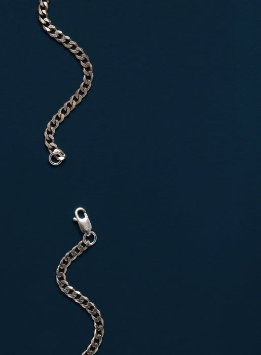 925 Sterling Silver Cuban Chain w/ Rhodium Coating Necklace WE ARE ALL SMITH   