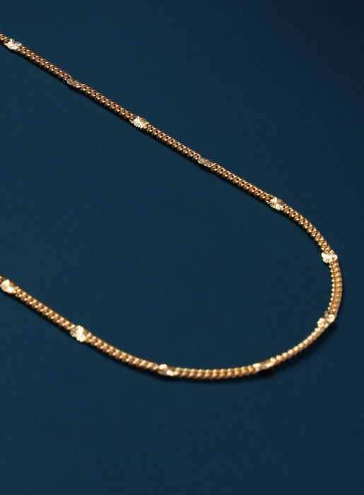 14k Gold Filled Curb Chain Necklace with Satellite Square Links Necklace WE ARE ALL SMITH   