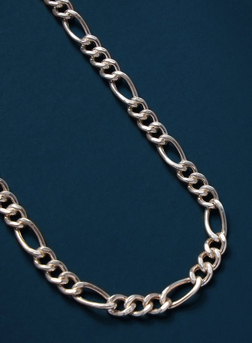 7mm Hollow Sterling Silver Figaro Chain Necklace Necklace WE ARE ALL SMITH   