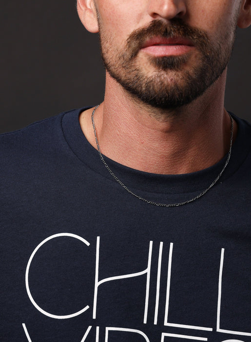 2mm Gunmetal Sterling Silver Figaro Chain Necklace for Men Necklace WE ARE ALL SMITH   